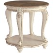 Home Square 3-Piece Furniture Set with Oval Coffee Table and 2 Round End Tables