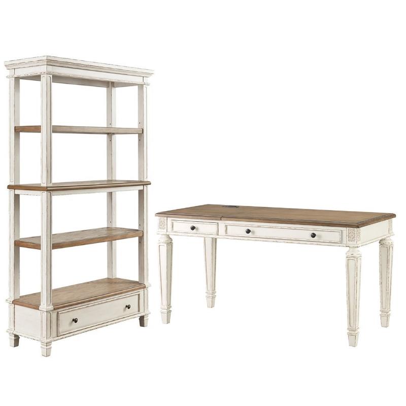 Home Square 2-Piece Furniture Set with 4 Shelf Bookcase & Lift Top Writing Desk