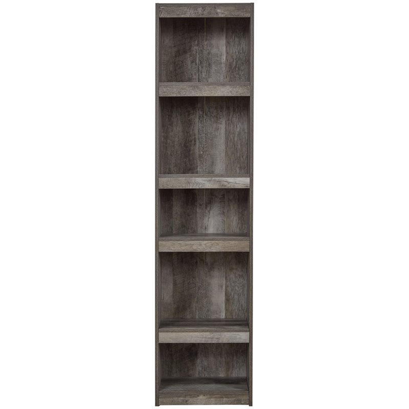 Home Square 2-Piece Set with Engineered Wood Pier & 5 Drawer Chest in Gray