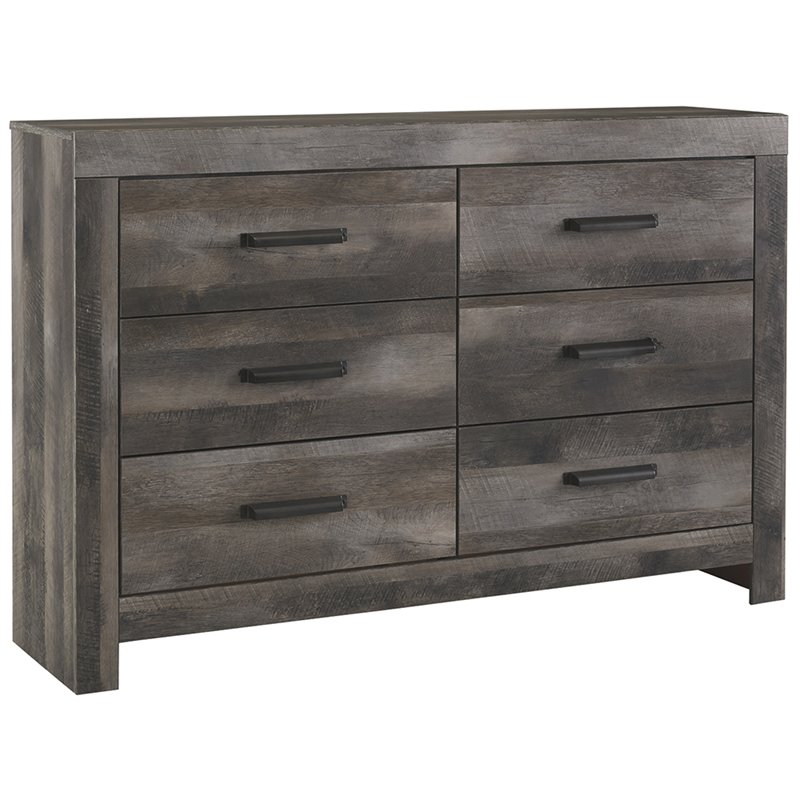 Home Square 2-Piece Set with 5 Drawer Chest & 6 Drawer Double Dresser in Gray