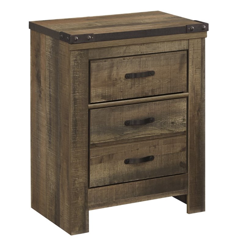 Home Square 2-Piece Set with 5 Drawer Wood Chest and 2 Drawer Night Stand