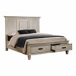 Home Square 4-Piece Set with Queen Storage Bed Nightstand Dresser & Mirror