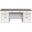 Home Square 2-Piece Set with Computer Desk and Hutch in Weathered White