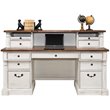 Home Square 2-Piece Set with Computer Desk and Hutch in Weathered White