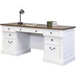 Home Square 2-Piece Set with Computer Desk and Hutch in Weathered White