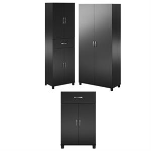 Home Square 3-Piece Set with 36&quot Utility Storage Cabinet and Storage Cabinet