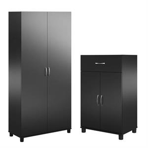 Home Square 2-Piece Set with 36&quot Utility Storage Cabinet & 2-Door Base Cabinet