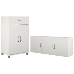 Home Square 2-Piece Set with 54&quot Wall Cabinet & 24&quot 2 Door Base Storage Cabinet