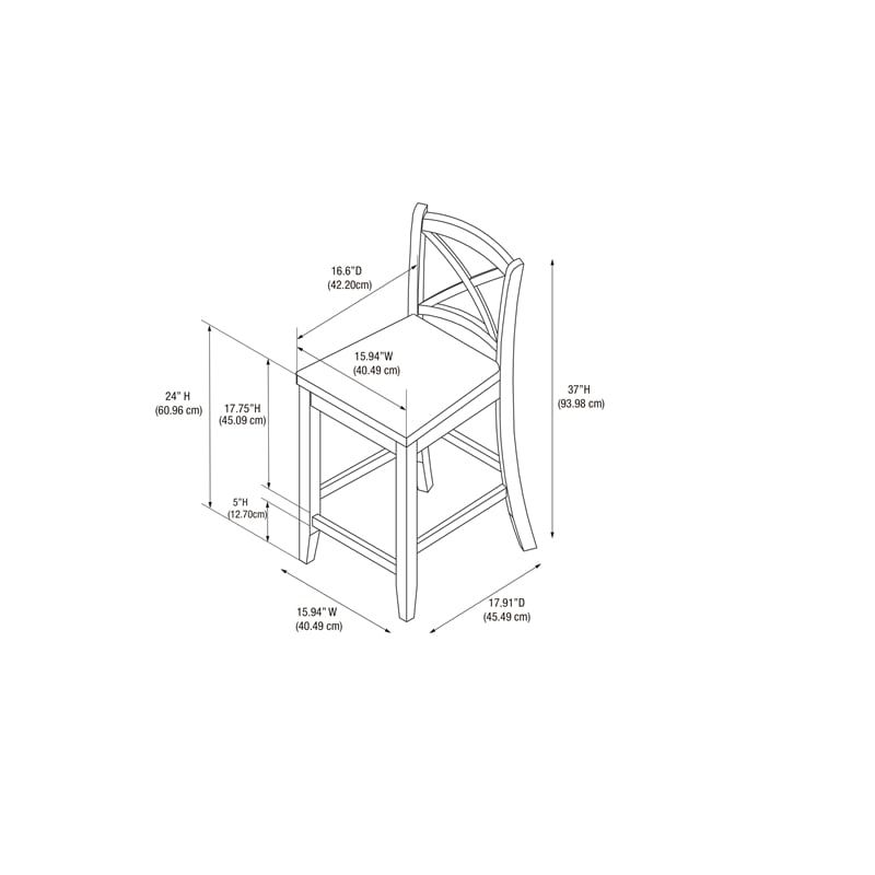 Home Square 2-Piece Furniture Wood 24