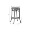 Home Square 2-Piece Furniture Rattan Wood Backless Counter Stool Set in Brown