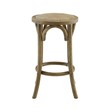 Home Square 2-Piece Furniture Rattan Wood Backless Counter Stool Set in Brown