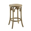 Home Square 2-Piece Furniture Rattan Wood Backless Counter Stool Set in Brown