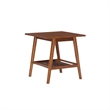 Home Square 2-Piece Furniture Solidwood End Table Set in Brown