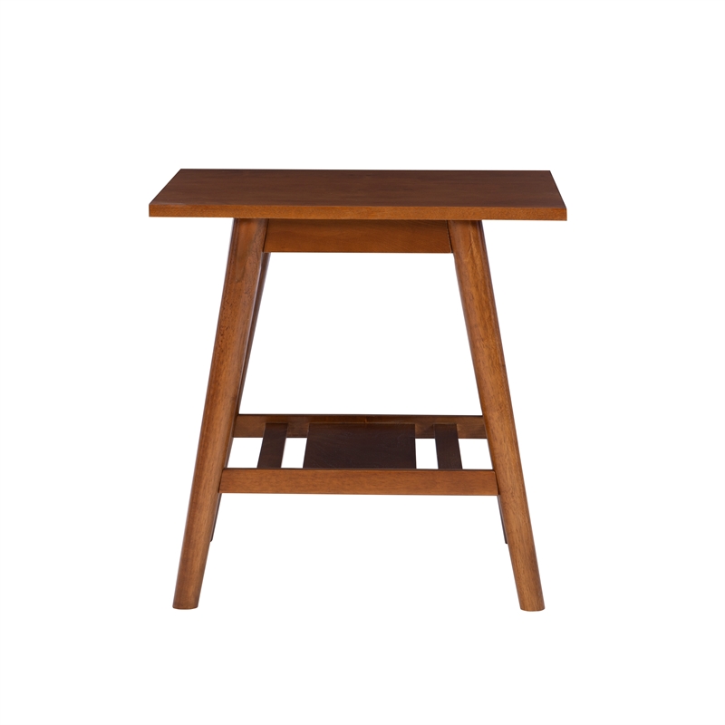 Home Square 2-Piece Furniture Solidwood End Table Set in Brown