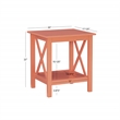 Home Square 2-Piece Furniture Pinewood End Table Set in Coral