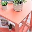 Home Square 2-Piece Furniture Pinewood End Table Set in Coral