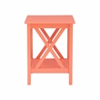 Home Square 2-Piece Furniture Pinewood End Table Set in Coral