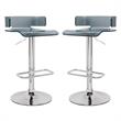 Home Square 2-Piece Furniture Swivel Adjustable Bar Stool Set in Gray