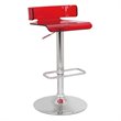 Home Square 2-Piece Furniture Swivel Adjustable Bar Stool Set in Red