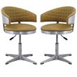 Home Square 2-Piece Adjustable Chair with Swivel Set in Chrome