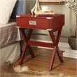 Home Square 2-Piece Furniture 1-Drawer Wood End Table Set in Red