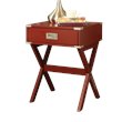 Home Square 2-Piece Furniture 1-Drawer Wood End Table Set in Red