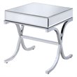 Home Square 2-Piece Furniture Square Mirror Top End Table Set in Chrome