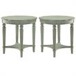 Home Square 2-Piece Furniture End Table Set in Antique Green