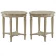 Home Square 2-Piece Furniture End Table Set in Antique White