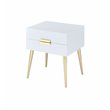 Home Square 2-Piece Furniture End Table Set in White and Gold