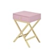 Home Square 2-Piece Furniture Rectangular Side Table Set in Pink & Gold