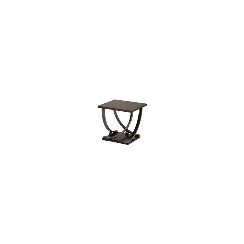 Home Square 2-Piece Furniture Square End Table Set in Black Nickel