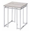 Home Square 2-Piece Furniture End Table Set in Natural Oak & Chrome