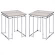 Home Square 2-Piece Furniture End Table Set in Natural Oak & Chrome