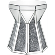 Home Square 2-Piece Furniture End Table Set in Mirrored & Faux Diamonds