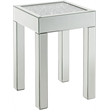 Home Square 2-Piece Furniture Square End Table Set in Mirrored & Faux Diamonds