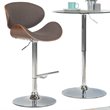 Home Square 2-Piece Faux Leather Adjustable Bar Stool Set in Brown