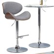 Home Square 2-Piece Adjustable Bar Stool Set in Gray and Brown
