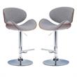 Home Square 2-Piece Adjustable Bar Stool Set in Gray and Brown