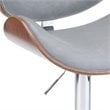 Home Square 2-Piece Faux Leather Adjustable Bar Stool Set in Stone Gray