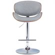Home Square 2-Piece Faux Leather Adjustable Bar Stool Set in Stone Gray