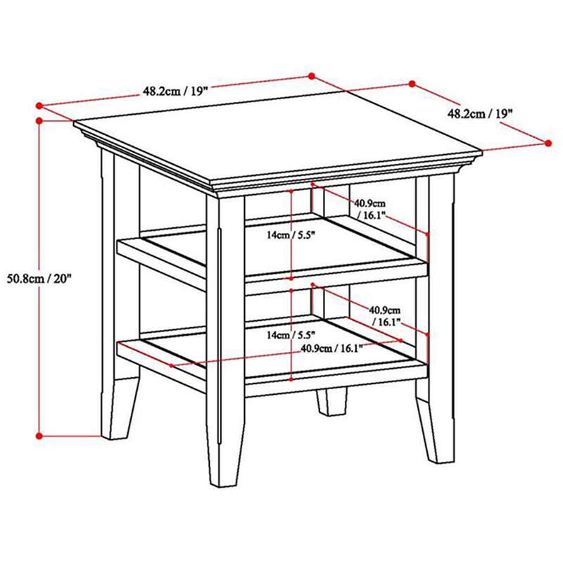 Home Square 2-Piece Wood 19