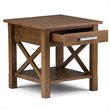 Home Square 2-Piece Square End Table Set in Medium Saddle Brown