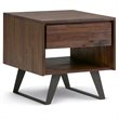 Home Square 2-Piece 1-Drawer End Table Set in Distressed Charcoal Brown