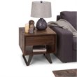 Home Square 2-Piece 1-Drawer End Table Set in Distressed Charcoal Brown