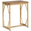 Home Square 2-Piece Accent End Table Set in Natural and Gold