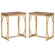 Home Square 2-Piece Accent End Table Set in Natural and Gold