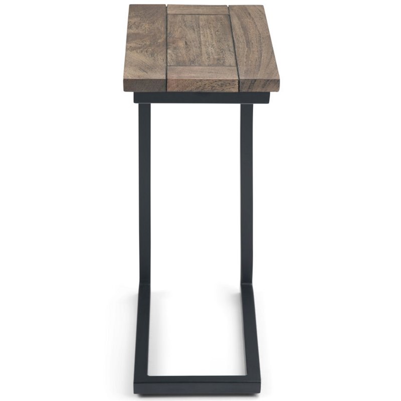 Home Square 2-Piece Metal and Wood End Table Set in Beach Brown and Black
