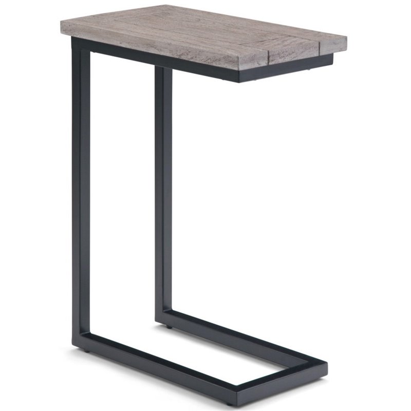 Home Square 2-Piece Contemporary End Table Set in Birch and Black