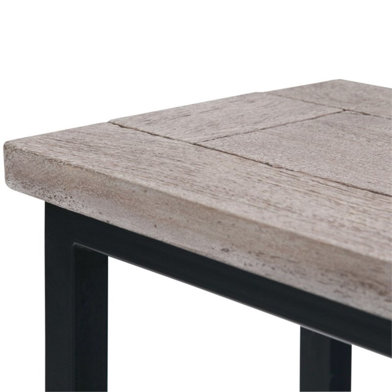 Home Square 2-Piece Contemporary End Table Set in Birch and Black